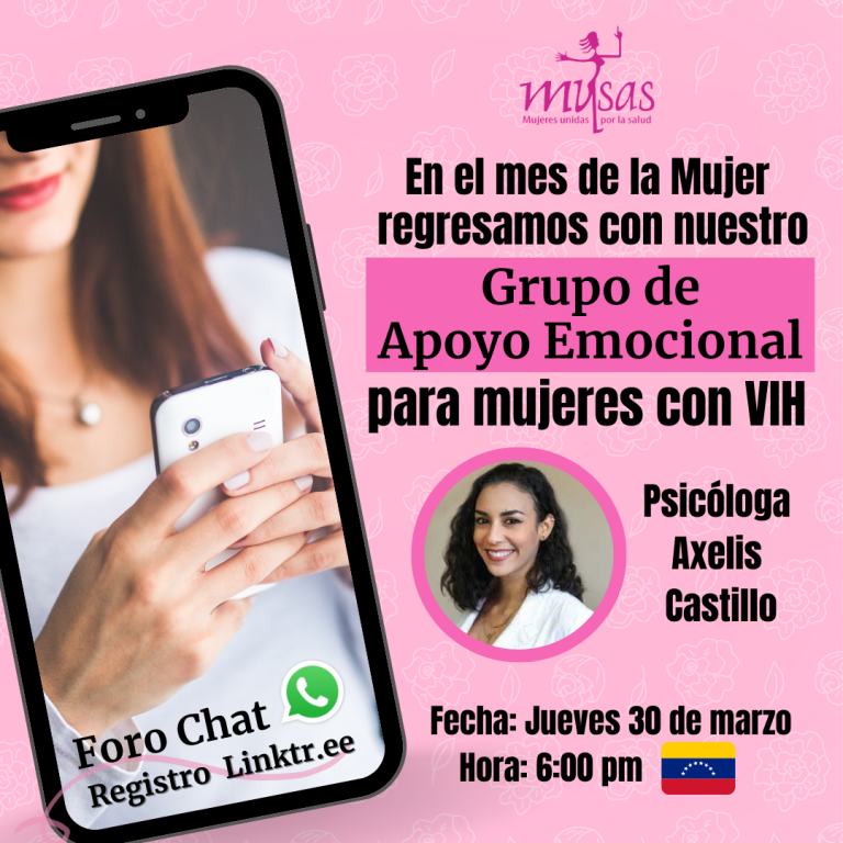 MUSAS reactiva su grupo de apoyo emocional para mujeres con VIH